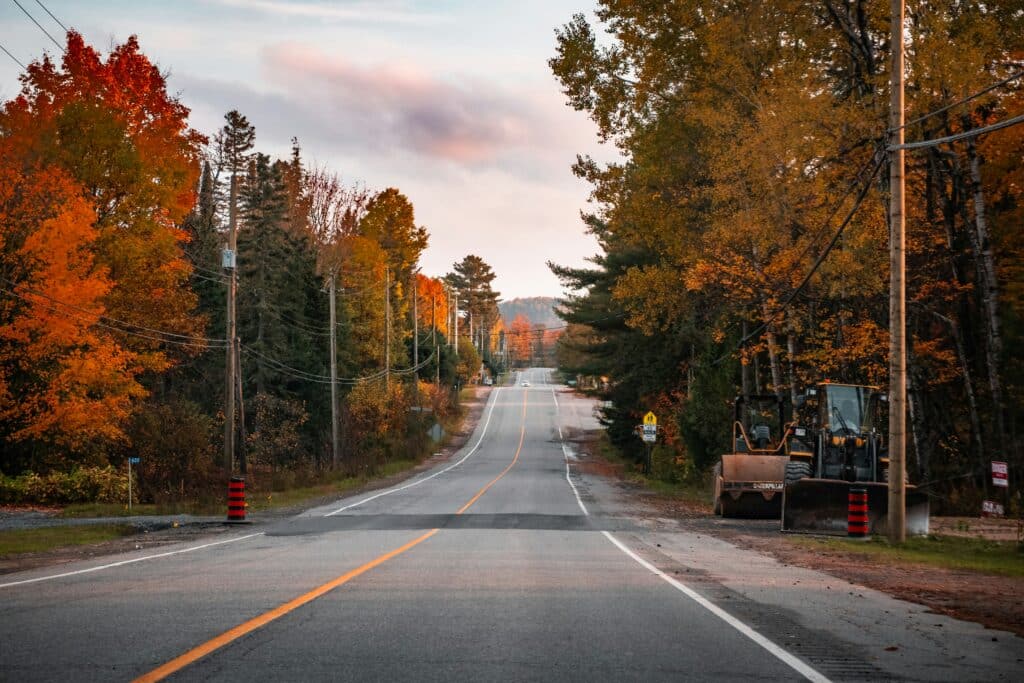 Ort Muskoka in Kanada zum Indian Summer.